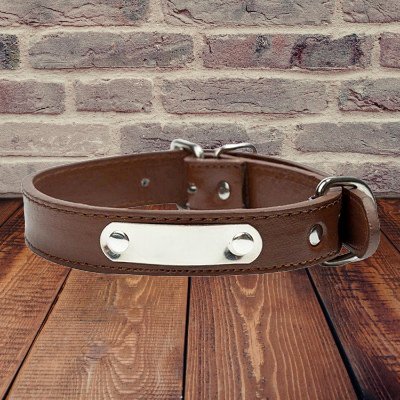 Collier de Chien - LeatherDogCollar™ - Marron - Heureuxchien