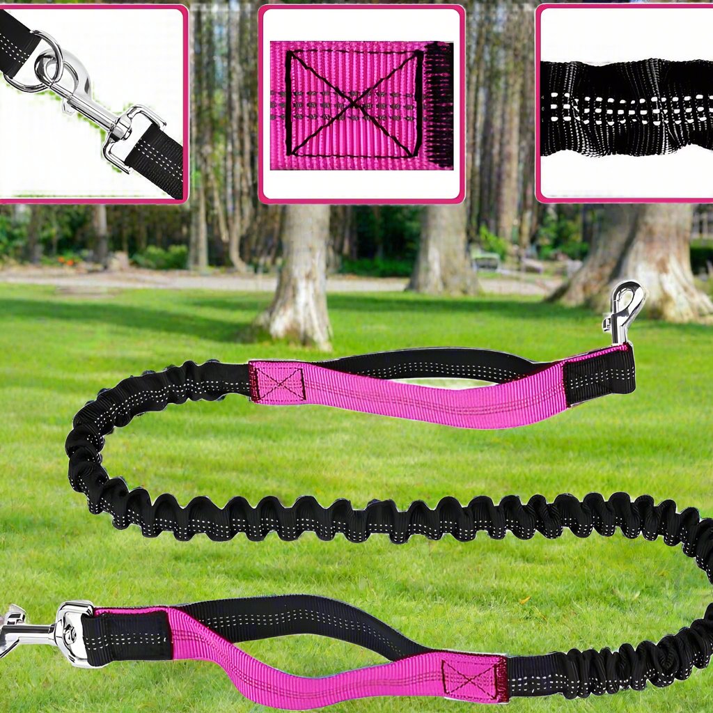 Laisse Chien - HandFreeDogLeash™ - Rose - Heureuxchien