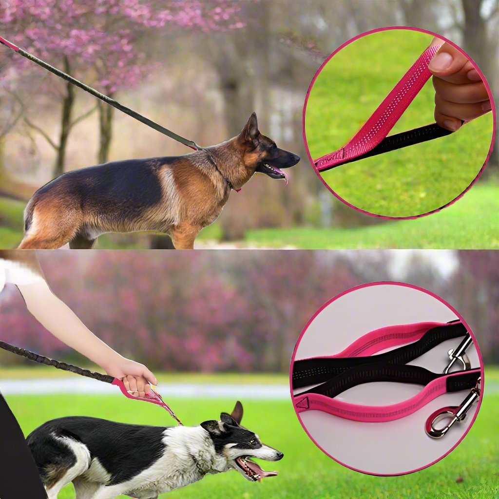 Laisse Chien - HandFreeDogLeash™ - Rose - Heureuxchien