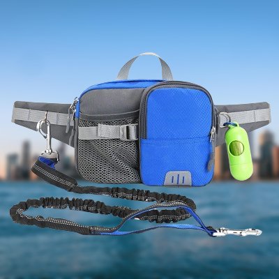 Laisse de chien - WaistBag™ - Bleu - Heureuxchien