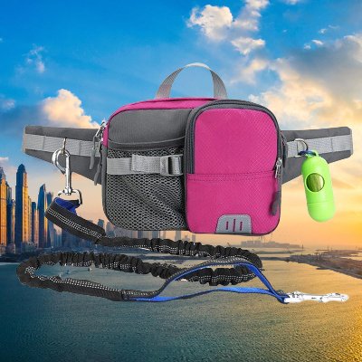 Laisse de chien - WaistBag™ - Rose - Heureuxchien